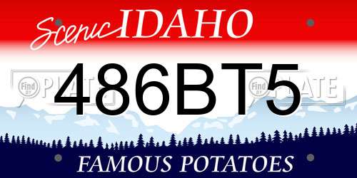 486BT5 Idaho License Plate