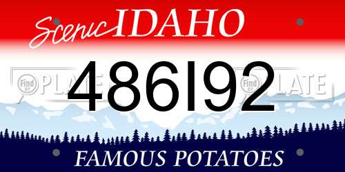 486I92 Idaho License Plate