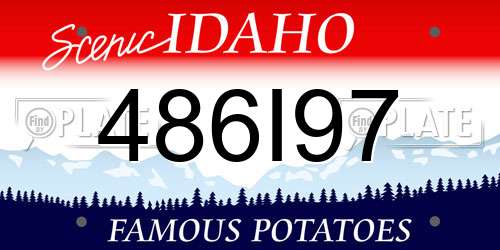 486I97 Idaho License Plate