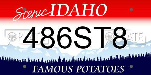 486ST8 Idaho License Plate