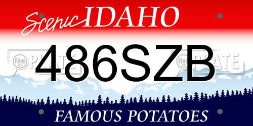 486SZB Idaho License Plate