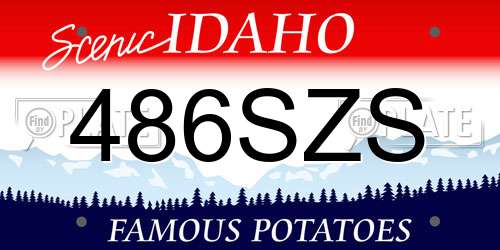 486SZS Idaho License Plate