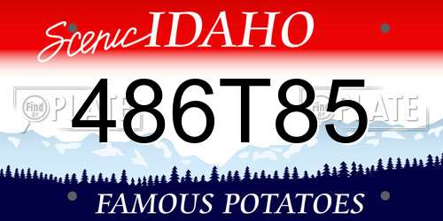 486T85 Idaho License Plate