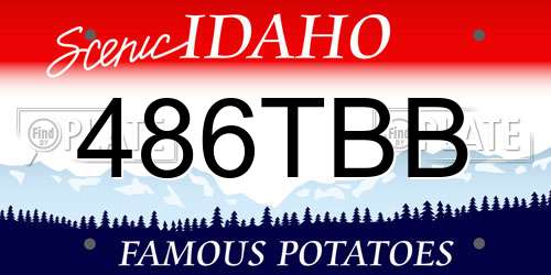 486TBB Idaho License Plate