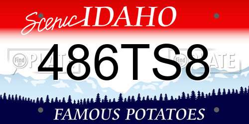 486TS8 Idaho License Plate