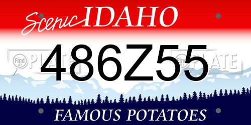 486Z55 Idaho License Plate