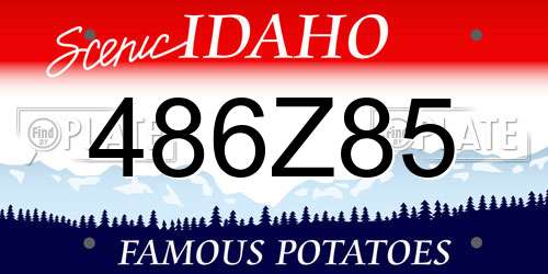 486Z85 Idaho License Plate