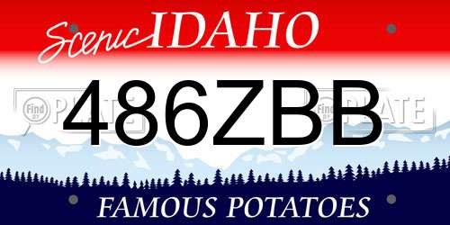 486ZBB Idaho License Plate
