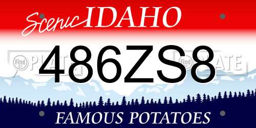 486ZS8 Idaho License Plate