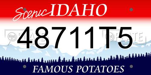 48711T5 Idaho License Plate
