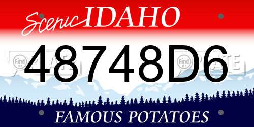 48748D6 Idaho License Plate