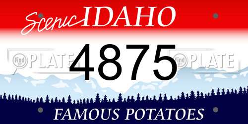 4875 Idaho License Plate
