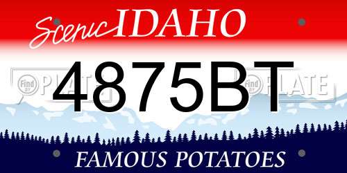 4875BT Idaho License Plate