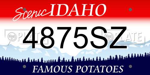 4875SZ Idaho License Plate