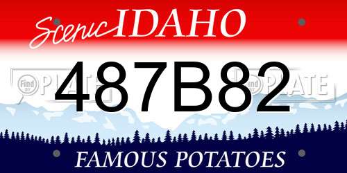487B82 Idaho License Plate