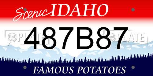 487B87 Idaho License Plate
