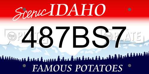 487BS7 Idaho License Plate