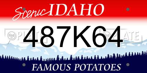 487K64 Idaho License Plate