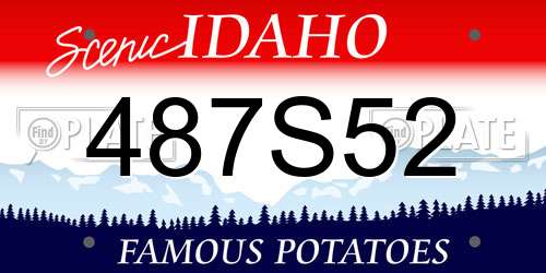 487S52 Idaho License Plate