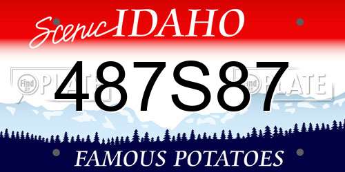 487S87 Idaho License Plate