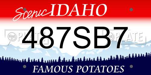 487SB7 Idaho License Plate