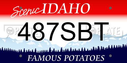 487SBT Idaho License Plate