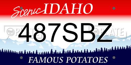 487SBZ Idaho License Plate