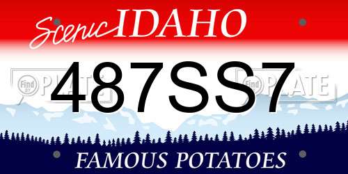 487SS7 Idaho License Plate