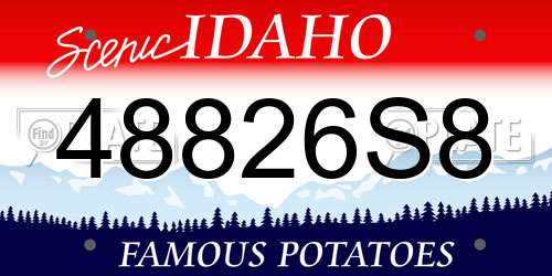 48826S8 Idaho License Plate