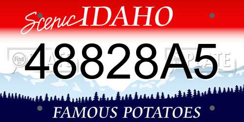 48828A5 Idaho License Plate