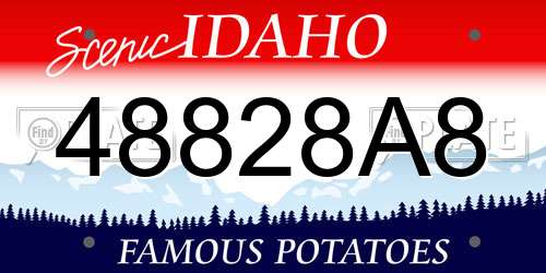 48828A8 Idaho License Plate