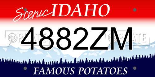 4882ZM Idaho License Plate