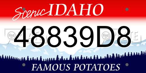 48839D8 Idaho License Plate