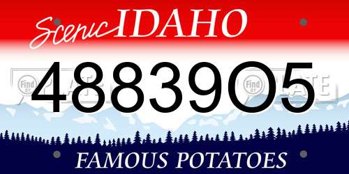 48839O5 Idaho License Plate