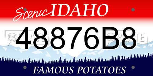 48876B8 Idaho License Plate
