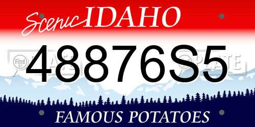 48876S5 Idaho License Plate