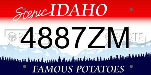 4887ZM Idaho License Plate