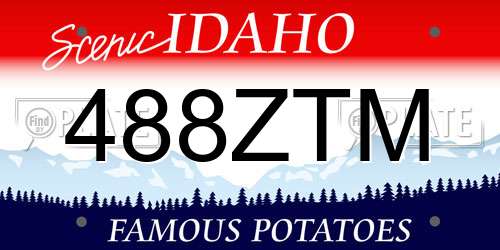 488ZTM Idaho License Plate