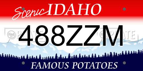 488ZZM Idaho License Plate
