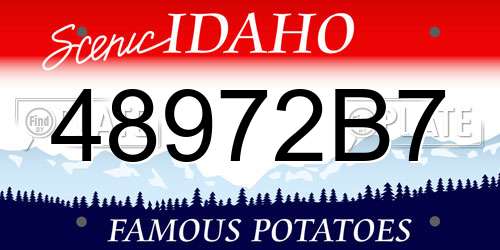 48972B7 Idaho License Plate