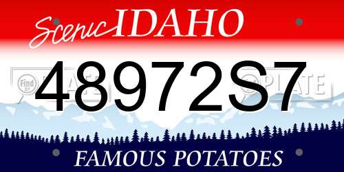 48972S7 Idaho License Plate