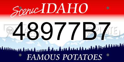 48977B7 Idaho License Plate