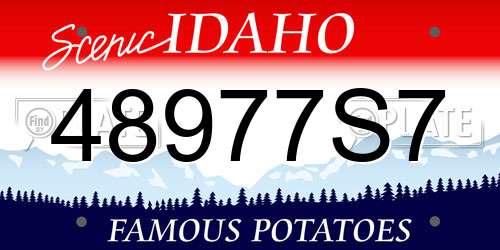 48977S7 Idaho License Plate