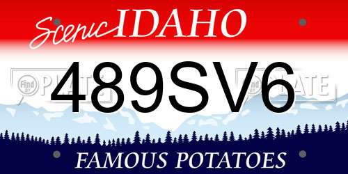 489SV6 Idaho License Plate