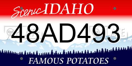 48AD493 Idaho License Plate