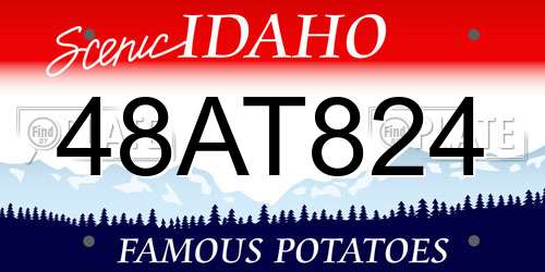 48AT824 Idaho License Plate