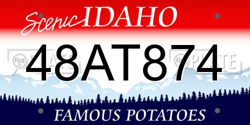 48AT874 Idaho License Plate