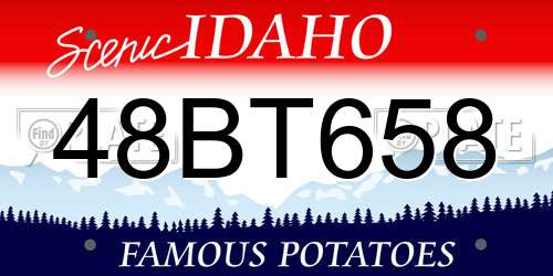 48BT658 Idaho License Plate