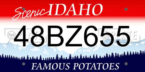 48BZ655 Idaho License Plate