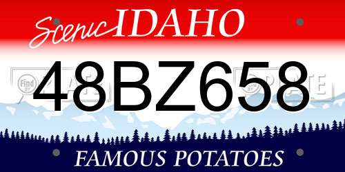 48BZ658 Idaho License Plate